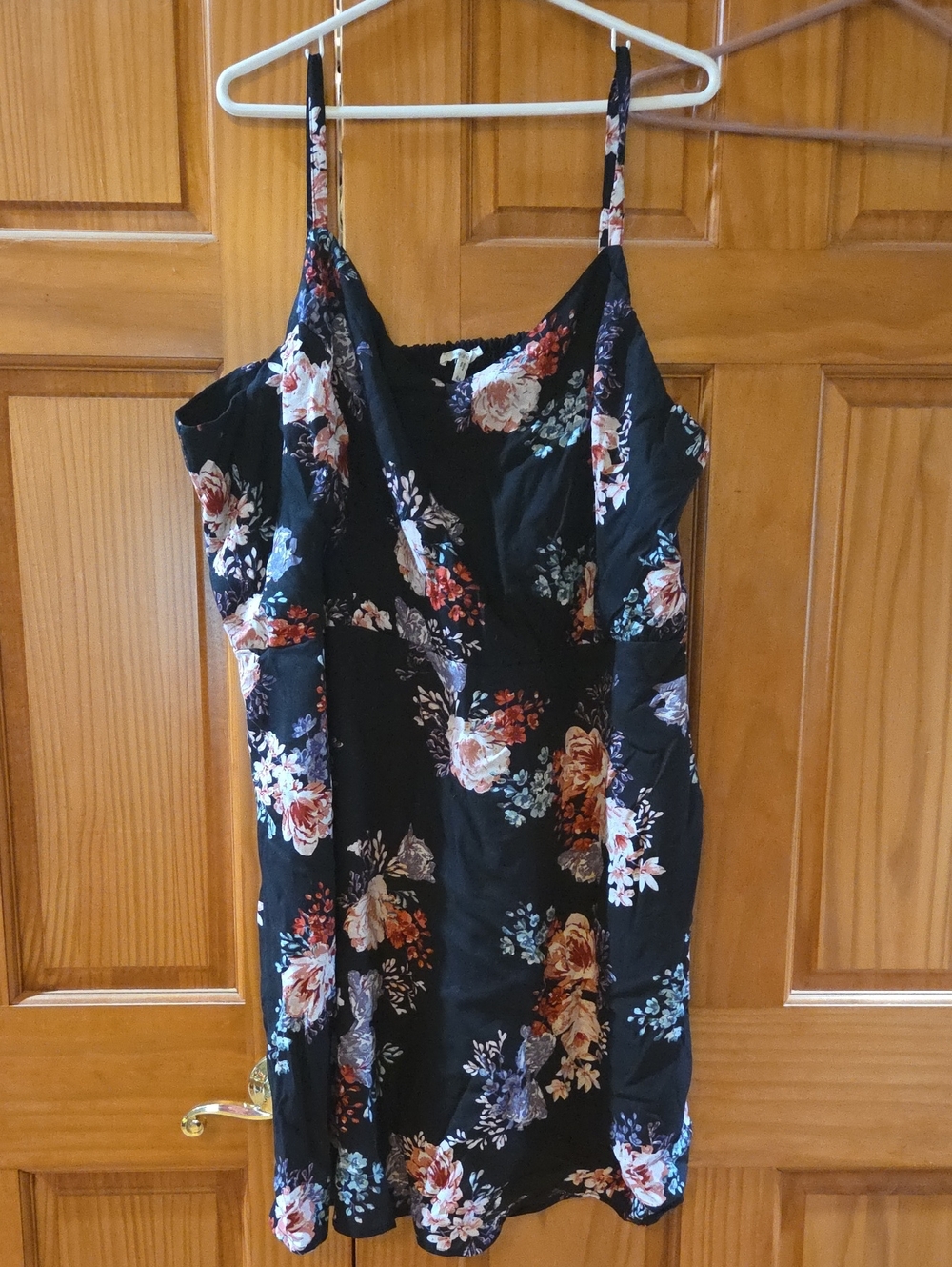 Maurices Black Floral Spaghetti Strap Dress Size 4x